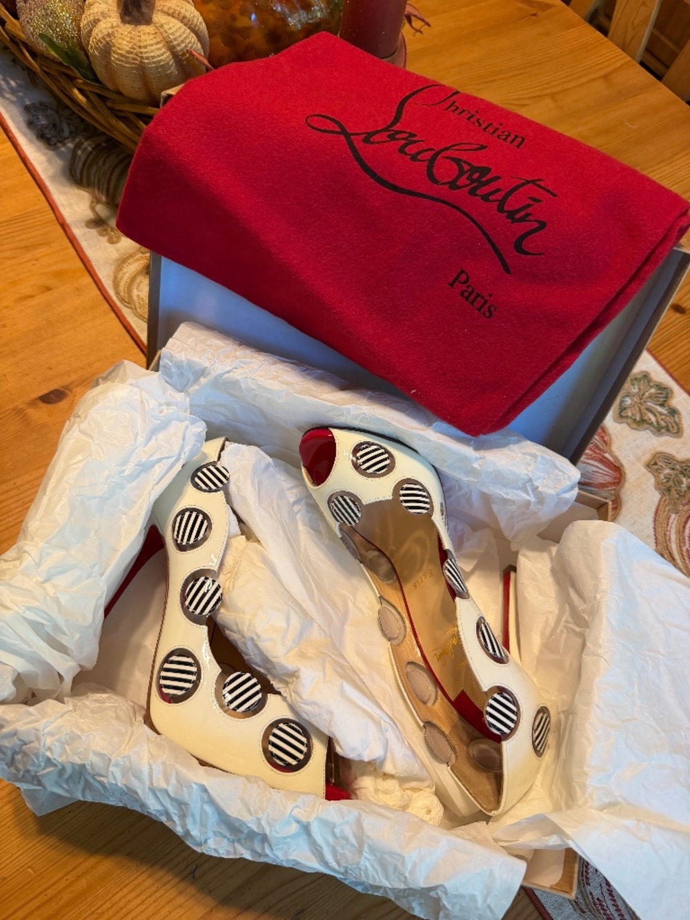 Christian Louboutin Lady Bug 120 peep toe sz 37.5 - Picture 2 of 10